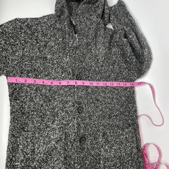 Zara Hooded Cardigan Sweater Kids 8 Gray Unisex Button Up Jumper Cotton Blend - Picture 4 of 6